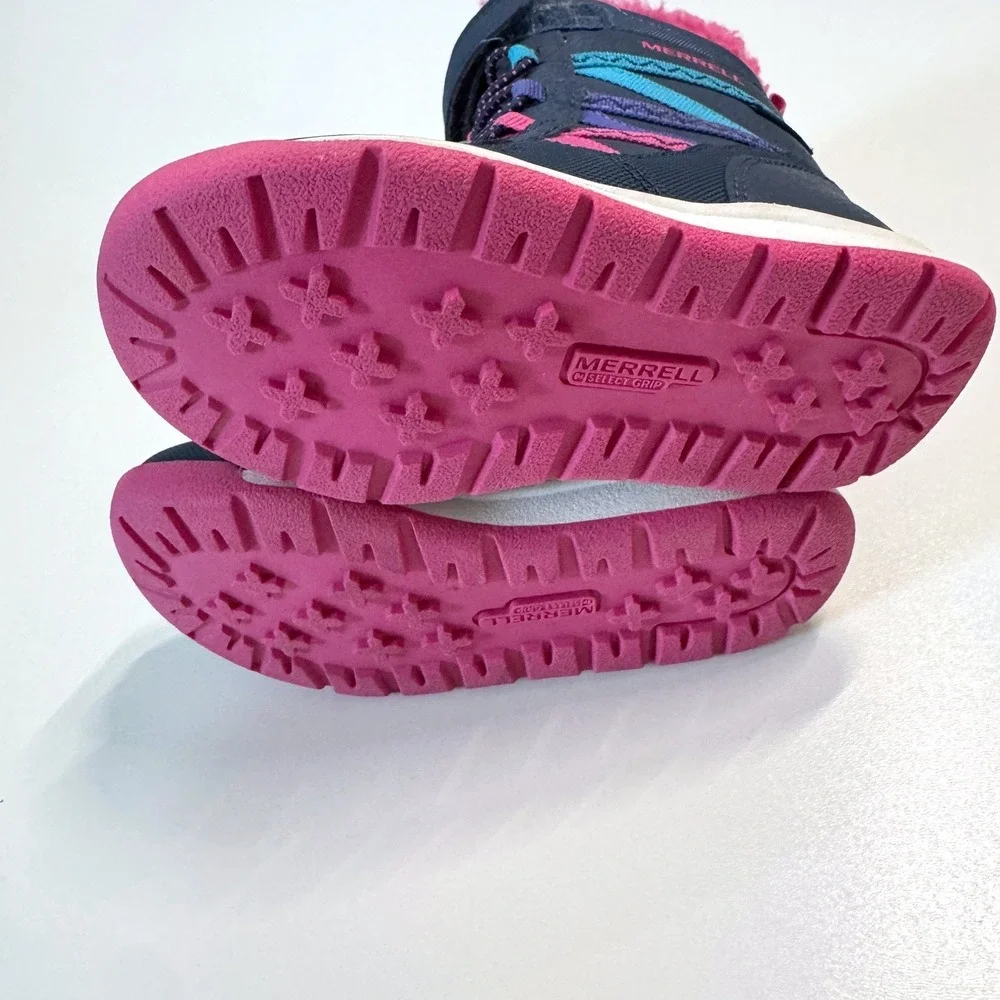 Merrell Snow Crush Winter Boots Toddler Kids Navy Pink‎ Waterproof ML165204 8M